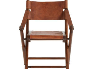 Inca Brown Leather Folding Chair