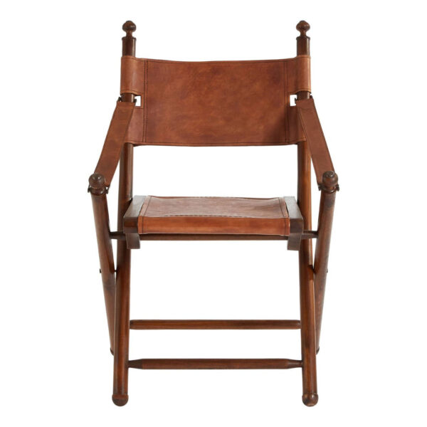 Inca Brown Leather Folding Chair
