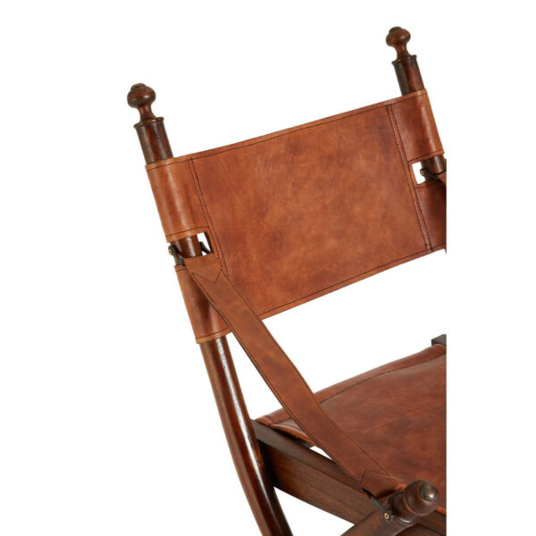 Inca Brown Leather Folding Chair