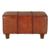 Inca Leather Bench With Teak Wood Legs