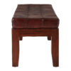 Inca Antique Brown Leather Bench