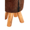Inca Brown Hair on Leather Round Stool