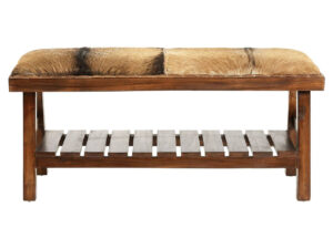 Inca Brown Hair on Leather Bench