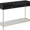 Kensington Townhouse Black Mirror Console Table with Gold Frame