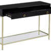 Kensington Townhouse Black Mirror Console Table with Gold Frame