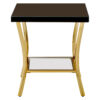 Kensington Townhouse Black Mirror Side Table with Gold Legs