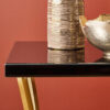 Kensington Townhouse Black Mirror Side Table with Gold Legs