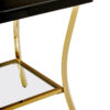 Kensington Townhouse Black Mirror Side Table with Gold Legs