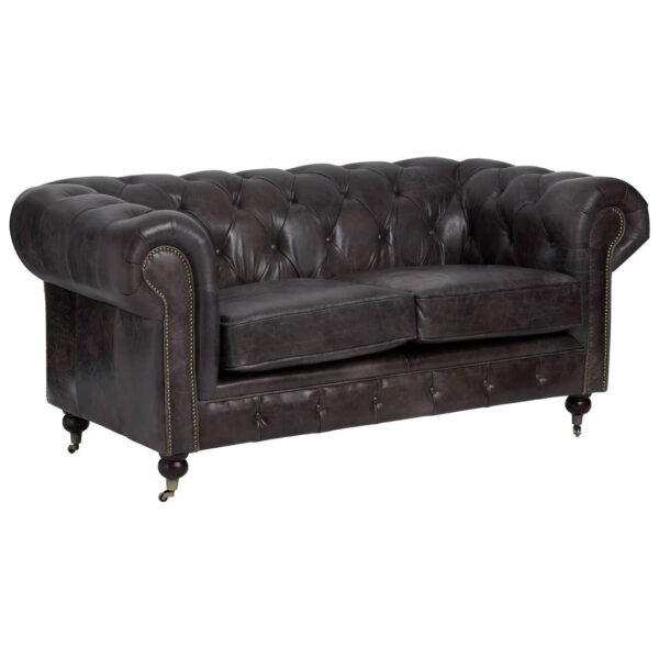 5502939__50194.1772774809.jpg Victor Dark Grey Brown Leather Chesterfield 2 Seat Sofa