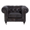Victor Dark Grey Brown Leather Chesterfield Chair