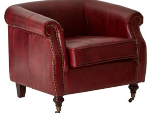 Victor Deep Red Leather Armchair