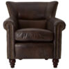 Victor Dark Grey Brown Leather Armchair