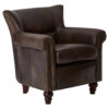 Victor Dark Grey Brown Leather Armchair