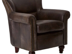 Victor Dark Grey Brown Leather Armchair