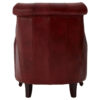 Victor Deep Red Leather Lounge Chair with Tufted Back
