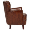 #Victor Brown Leather Armchair with Button Tufted Back