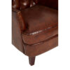 #Victor Brown Leather Armchair with Button Tufted Back