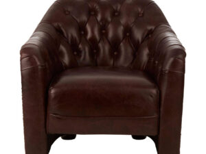 Victor  Brown Leather Tub Chair