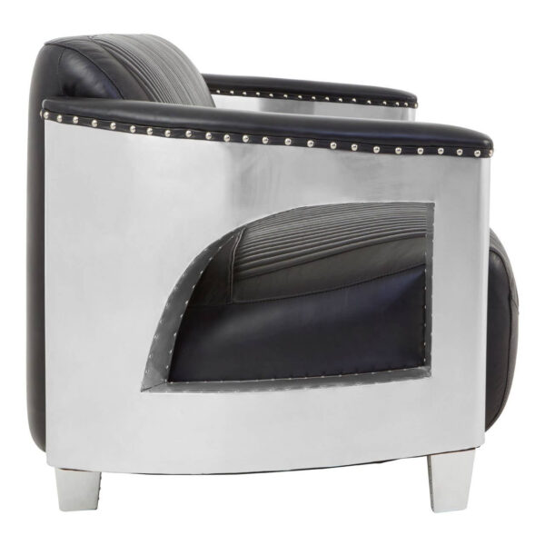 Victor 3 Seat Black Leather Sofa