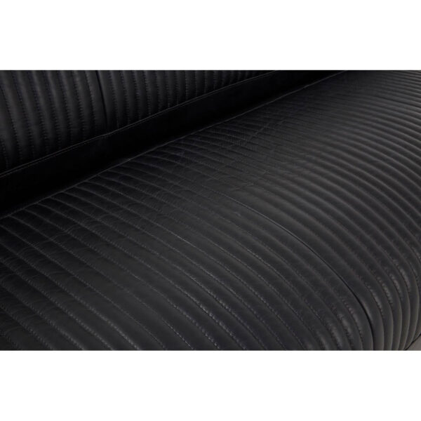 Victor 3 Seat Black Leather Sofa