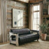 Victor 3 Seat Black Leather Sofa