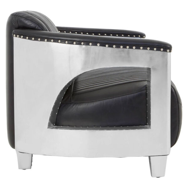 Victor 2 Seat Black Leather Sofa