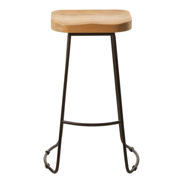 Lyon Black Oak Wood Bar Stool