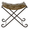 Buffalo Grey Leather And Iron Stool