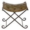 Buffalo Grey Leather And Iron Stool
