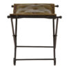 Buffalo Grey Leather And Iron Stool