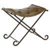 Buffalo Grey Leather And Iron Stool