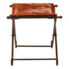 Buffalo Tan Leather And Iron Folding Stool