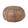 Buffalo Brown and Cream Hair on Leather Patchwork Pouffe