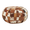Buffalo Grey Leather Pouffe