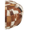 Buffalo Brown and Cream Hair on Leather Patchwork Pouffe