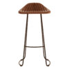 Buffalo Brown Leather Bar Stool