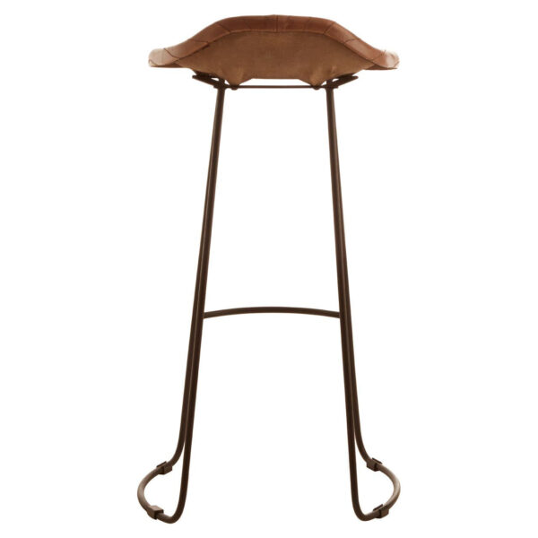 Buffalo Brown Leather Bar Stool