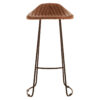 Buffalo Light Brown Leather Bar Stool With Footrest