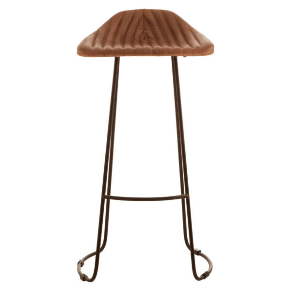 Buffalo Light Brown Leather Bar Stool With Footrest