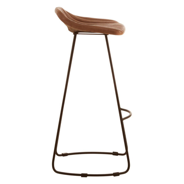 Buffalo Light Brown Leather Bar Stool With Footrest