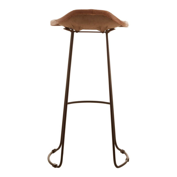 Buffalo Light Brown Leather Bar Stool With Footrest