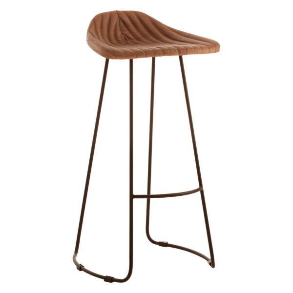 Buffalo Light Brown Leather Bar Stool With Footrest