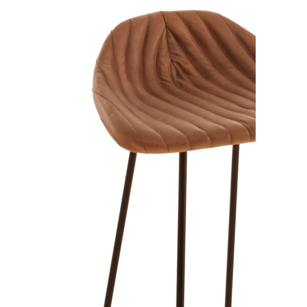Buffalo Light Brown Leather Bar Stool With Footrest
