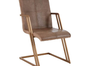 Buffalo Grey Leather Cantilever Dining Chair