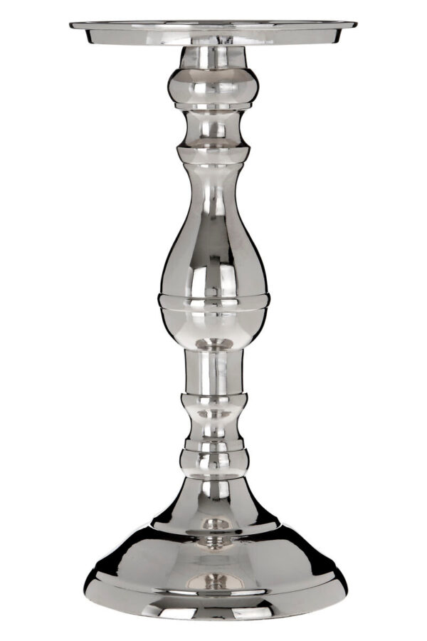 Kensington Townhouse Nickel Finish Large Candle Holder