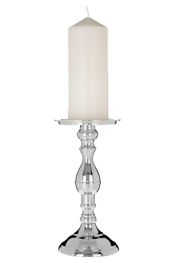 Kensington Townhouse Nickel Finish Large Candle Holder