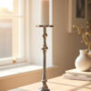 Kensington Townhouse Rough Nickel Finish Large Floorstanding Candle Holder