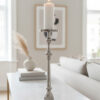 Kensington Townhouse Rough Nickel Finish Large Floorstanding Candle Holder