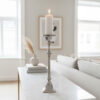 Kensington Townhouse Rough Nickel Finish Large Floorstanding Candle Holder