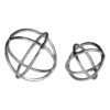 Kensington Townhouse Nickel Finish Set of Two Ring Orb Sculptures
